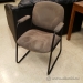 Tan Grey Suede Sleigh Guest Side Chair with Padded Arms